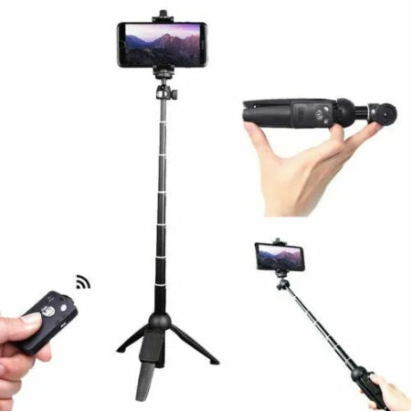 40 inch selfie stick tripod fully extended, front view