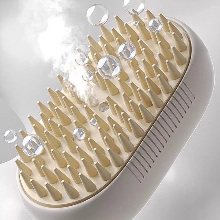 Pet Steam Brush, 2-in-1 Spray Grooming Brush for Cats and Dogs