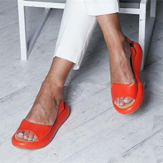 Womens Flat Fish Mouth Sandals