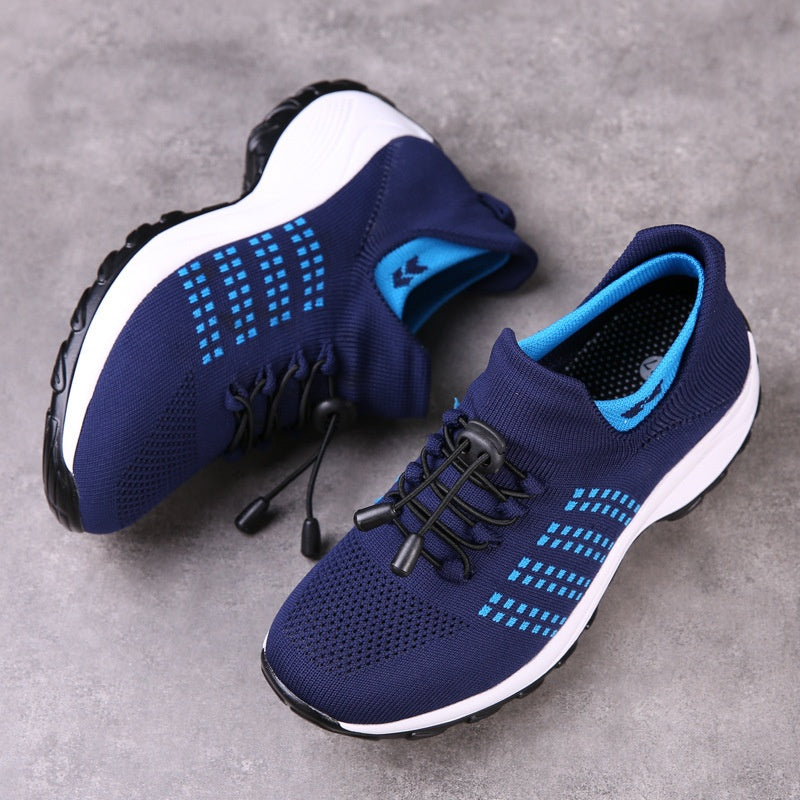 Breathable knit sneakers, top view
