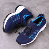 Breathable knit sneakers, top view