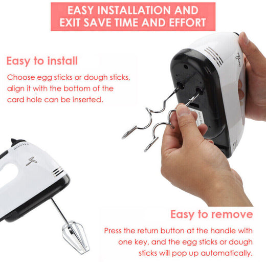 Electric hand mixer whipping cream in bowl