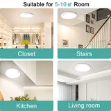Round Rechargeable Motion Sensor LED Ceiling Light with Remote, USB Charging for Shower Stair Magnetic Mount