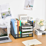 5-Tier Steel Desktop Stationery Storage Organizer Rack