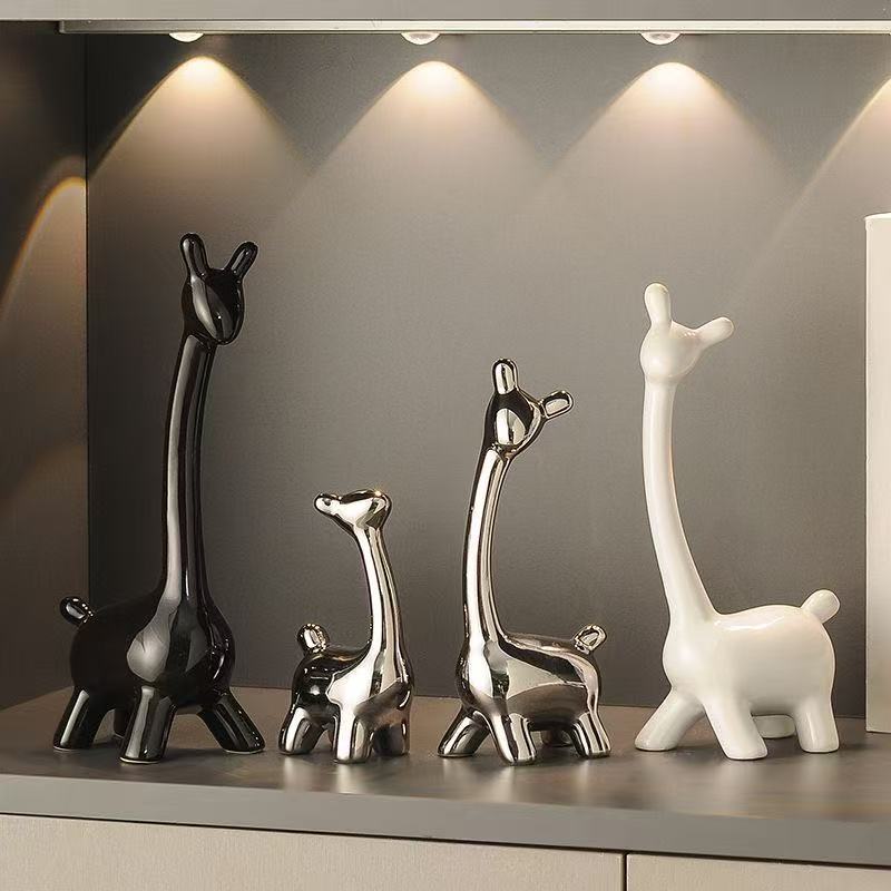 Family of Four Deer Porcelain Home Decor