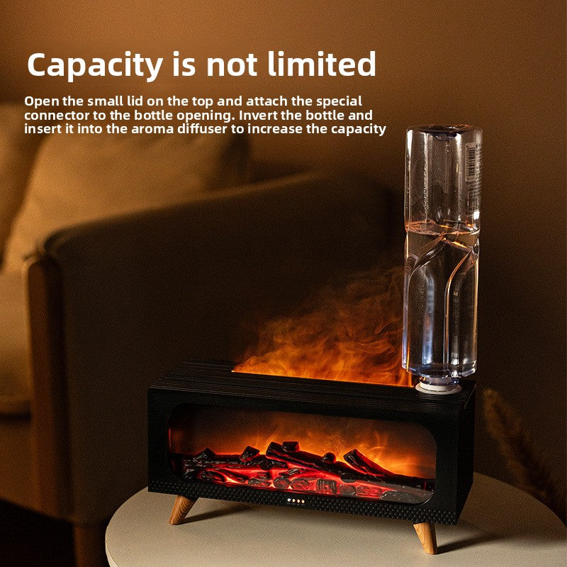 3D Simulated Fireplace Flame Ultrasonic Humidifier Aroma Diffuser