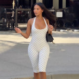 Women's Sleeveless Bodysuit with Low Neck and Open Back
