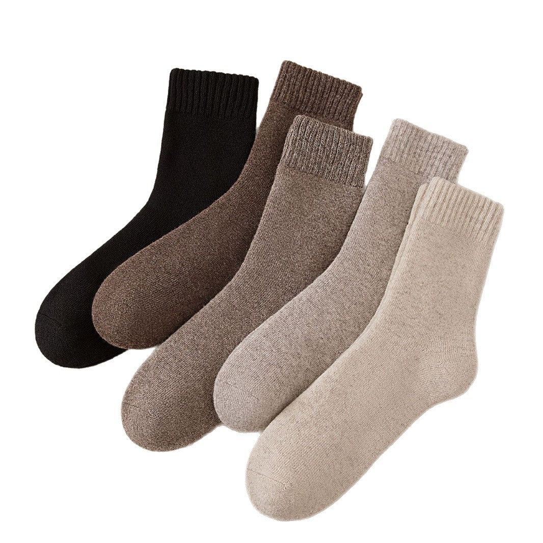 Merino Wool Hiking Socks Men Thickened Fleece Lined Warm Long