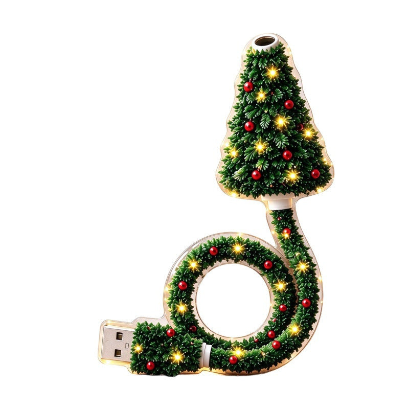 6 Scene USB Christmas Projection Light with Snowflake and Tree Patterns for Holiday Decoration