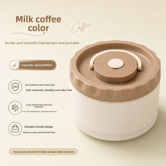 Portable USB Electric Lunch Box Food-grade Stainless Steel Touch Control Rechargeable Heating Food Container