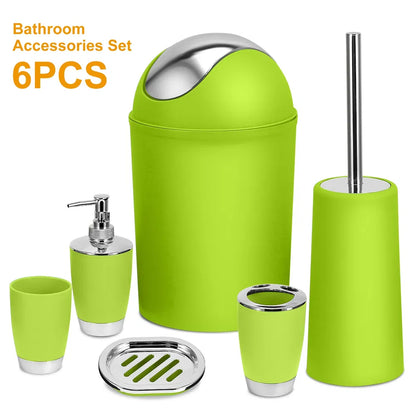 6 Piece Bathroom Accessories Set Complete