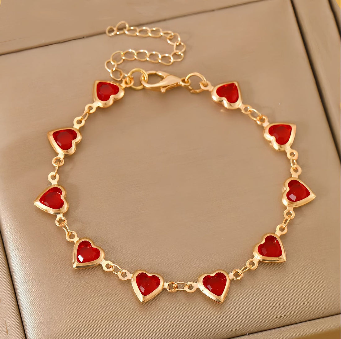 Colorful Heart Charm Beaded Bracelet