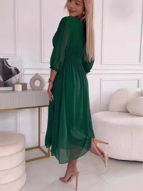 Waist-cinching, figure-flattering maxi dress