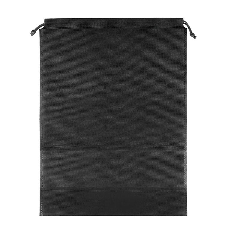 Foldable Non-Woven Drawstring Shoe Bag with Transparent Window, Dustproof Travel Storage Organizer