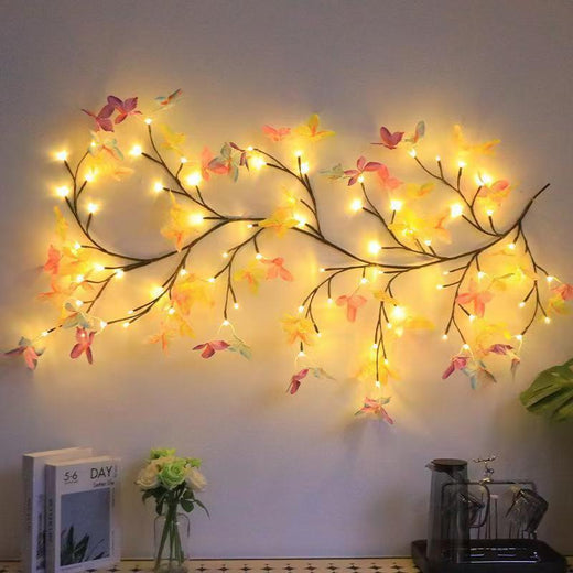 Bendable LED Rattan Lights with Floral and Butterfly Designs for Indoor Decoration