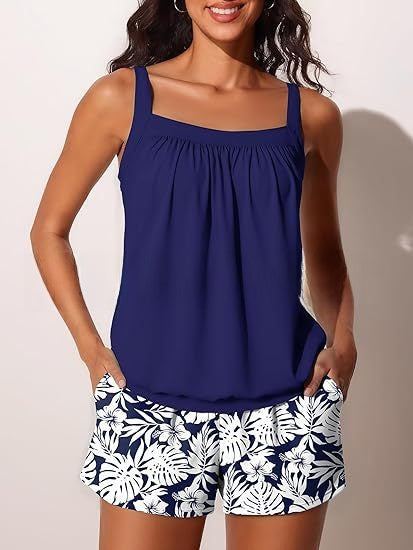 Women's Two-Piece Printed Strap Bikini Swimsuit Set