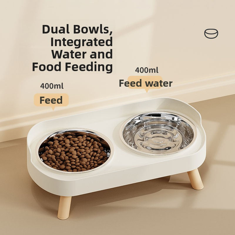 Anti-Spill Double Pet Bowl with Cervical Support