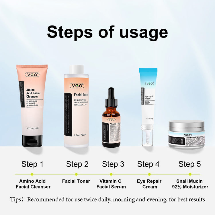 5-Step Skincare Routine Set, eye cream jar