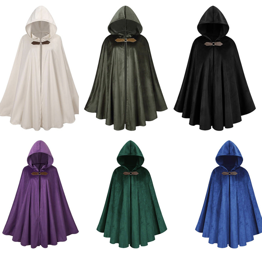 Double-Sided Wearable Polyester Hooded Cape for Halloween and Christmas Costume