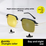 Retro Square Frame Night Vision Driving Glasses