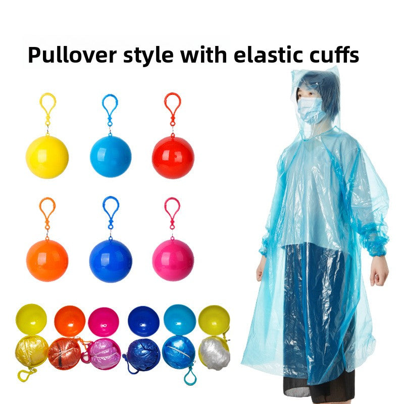 Portable disposable raincoat ball