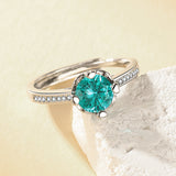 High-End Imitation Diamond Six-Claw Ring