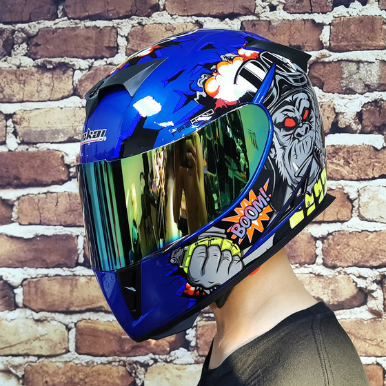 Jiekai Dual Lens Full Face Bicycle Helmet Bicycle Lights & Riding Gear product image 2