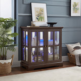 LED Curio Display Cabinet with Adjustable Shelves Retro