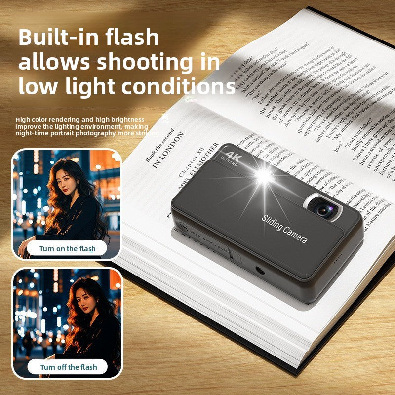 Sliding Digital Camera with 4K HD Video and Photo