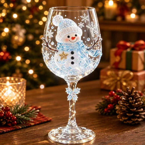 Christmas Glass Art Cup Art Glass Goblet product image 2