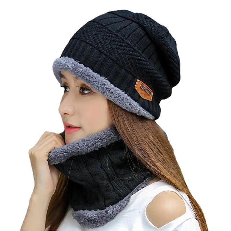 Winter cashmere padded warm wool cap