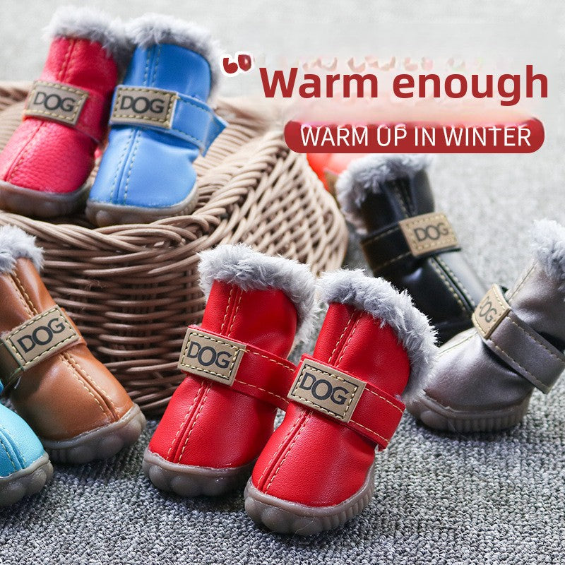 Winter Dog Shoes Non-Slip Warm Protective