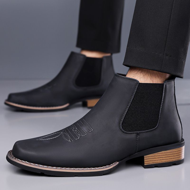 Men's Chelsea Style Faux Leather Mid-Calf Casual Boots