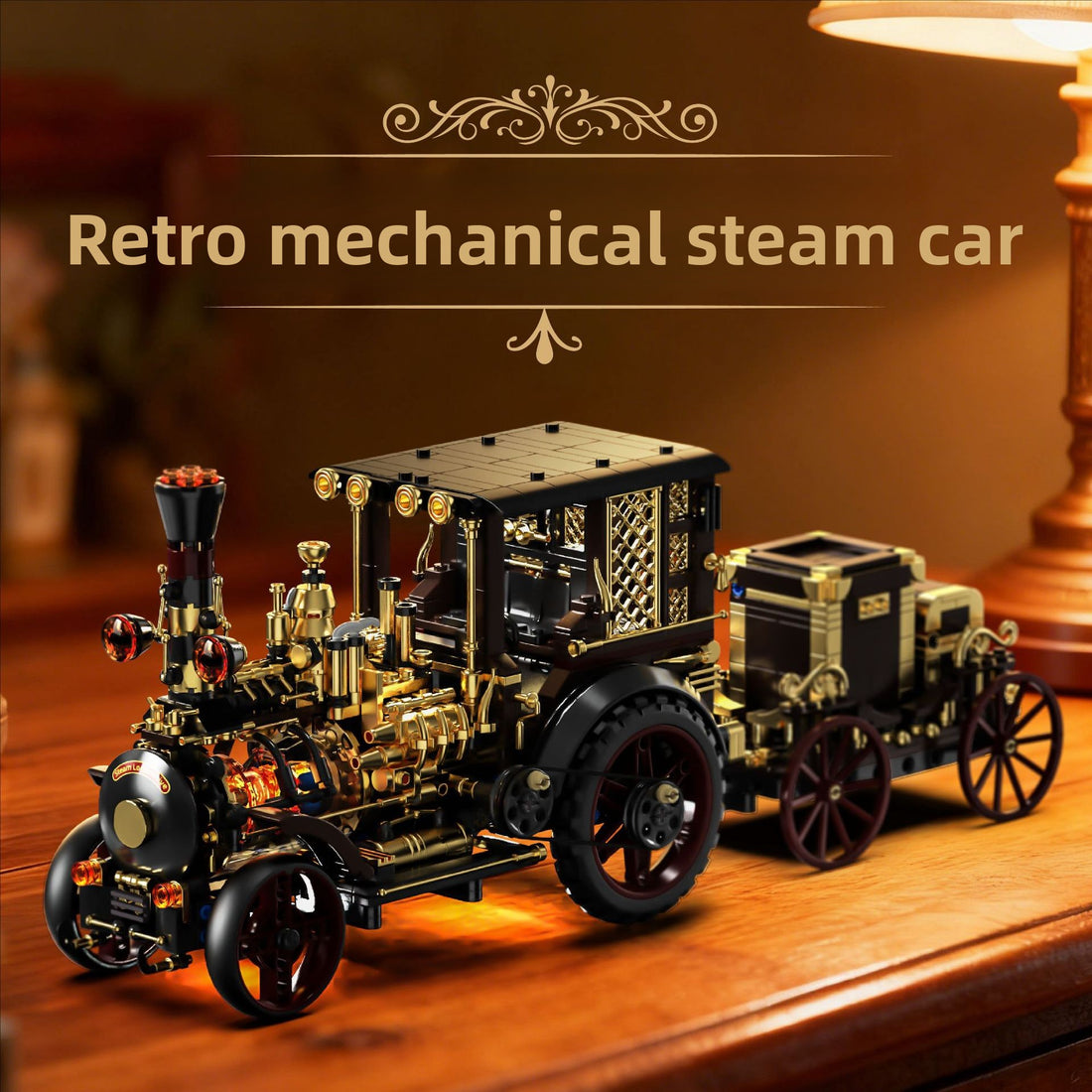 Retro mechanical steam train model kit, additional photo 3
