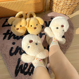 Plush Home Slippers with Puppy Design