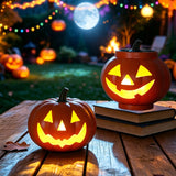 Solar Iron Lantern Pendant Halloween Pumpkin Lantern Outdoor Garden Decoration