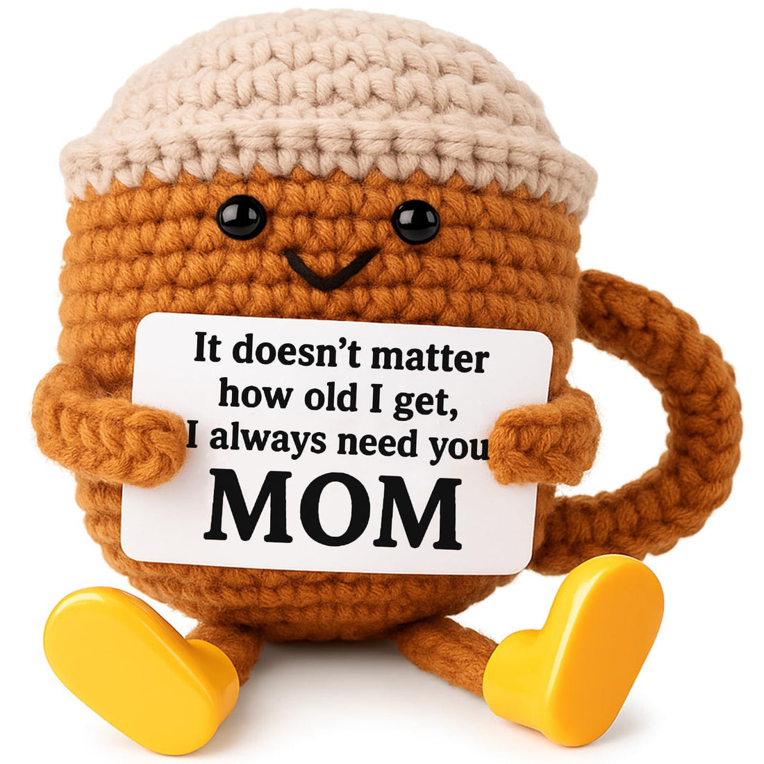 Hand-Crocheted Coffee Cup Doll with Long Legs, additional photo 1