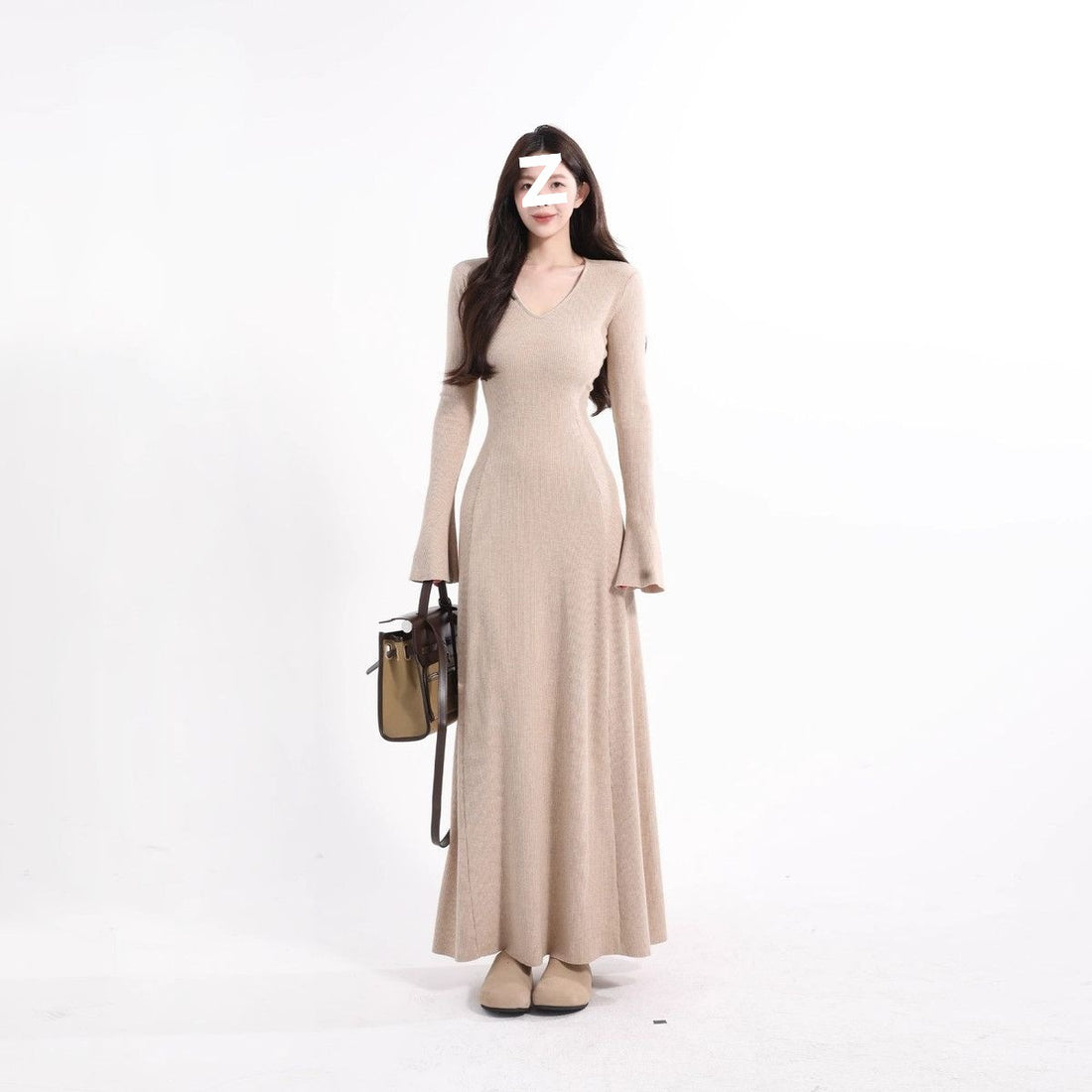 Petite High-End Black Knit Dress