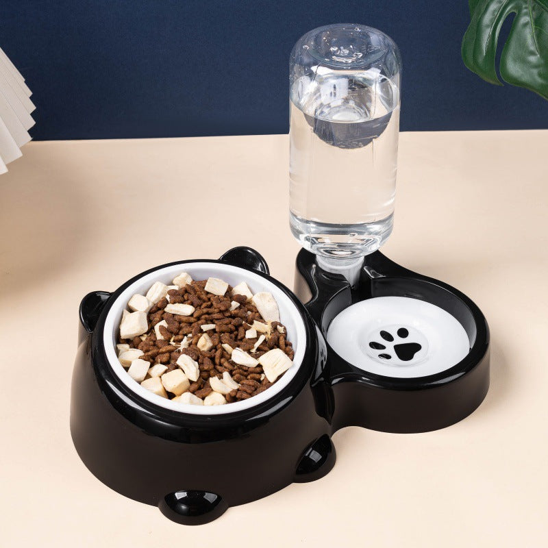Cat and dog oblique mouth  bowl
