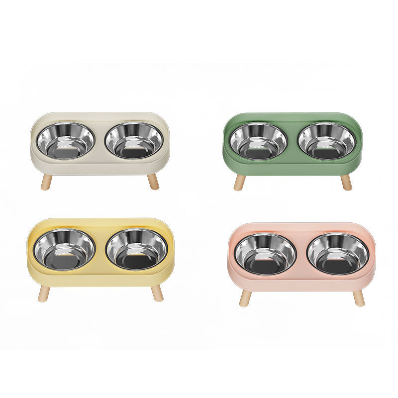 Anti-Spill Double Pet Bowl with Cervical Support