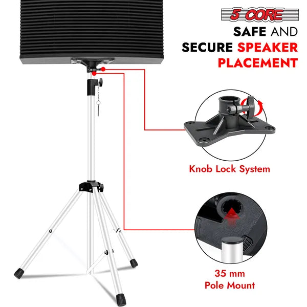 Speaker stand height adjustment collar close-up