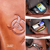 Mens Genuine Leather Crossbody Bag Outdoor Casual Chest Bag