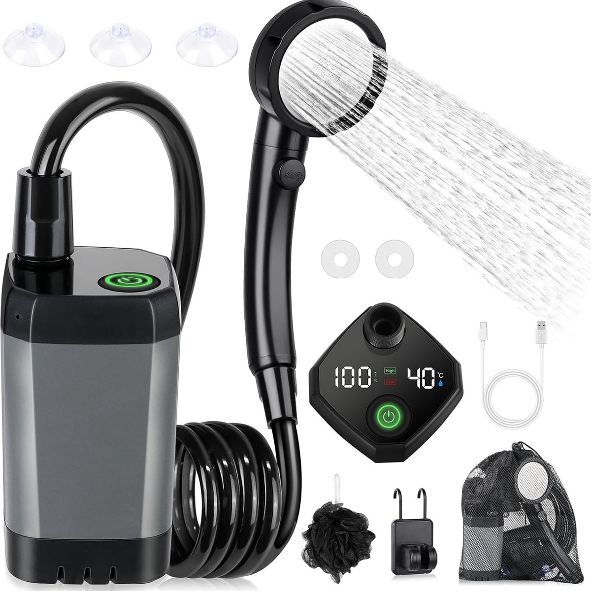 Portable Electric Shower with Multiple Spray Modes