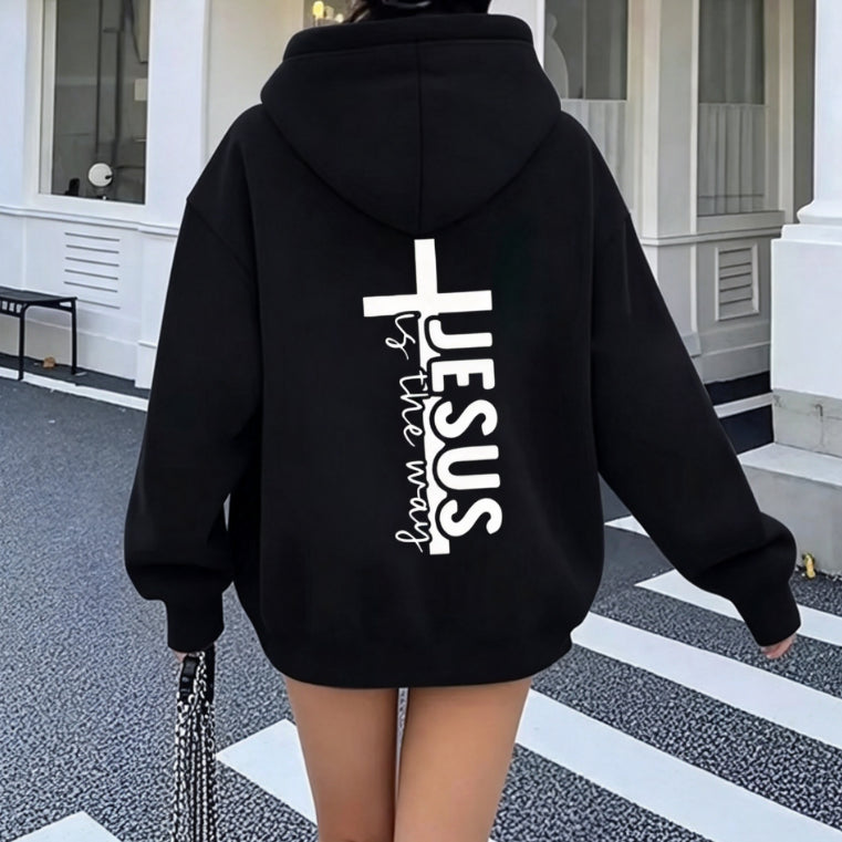 Letter Print Gothic Hoodie Oversized Couples Pullover