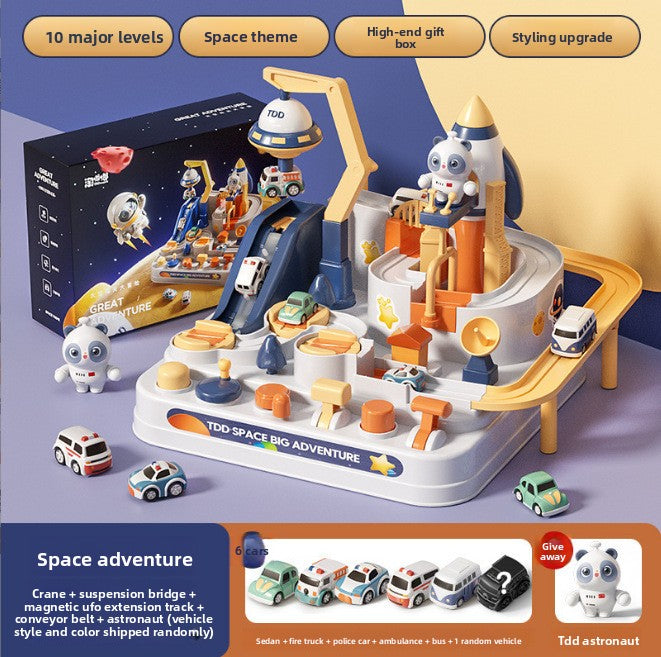 Inertia car track set, space adventure 6 cars version
