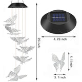 Solar Powered Butterfly Wind Chime Light with LED Illumination