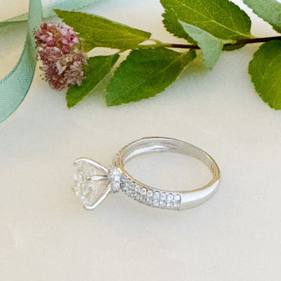 Hidden Halo Round Cut Moissanite Engagement Ring - Image 2