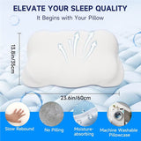 Cloud Pillow - Ergonomic Memory Foam Pillows, Adjustable Cervical Neck Support Pillow with Breathable Pillowcase