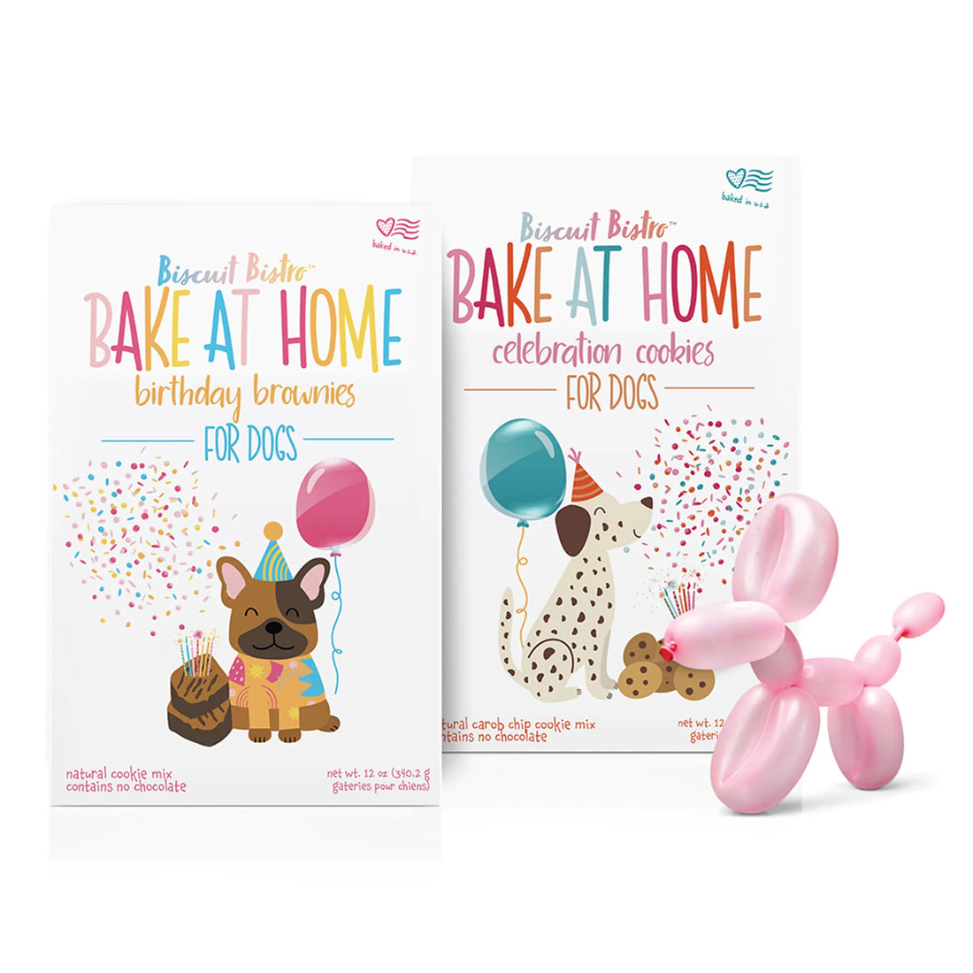 Bake at Home Cookie and Brownie Kit for dogs, packaging back
