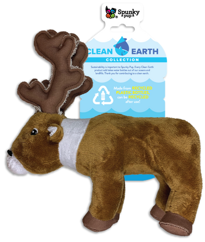 Spunky Pup Clean Earth Caribou Plush Dog Toy